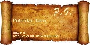 Petrika Imre névjegykártya
