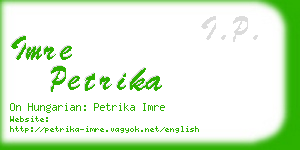 imre petrika business card
